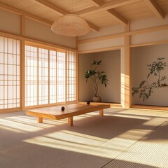 Serene Minimalist Japanese Style Room Design