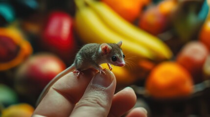 Tiny Mouse on a Finger