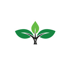 sustainable icon. plant vector. renewal, carbon reduction, net zero, green energy, eco-friendly concept, reuse, recycle. mixed design style