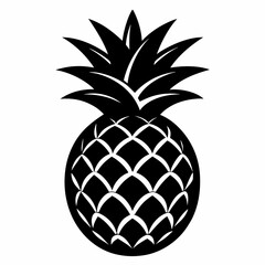 Fototapeta premium Black Pineapple Illustration Vector