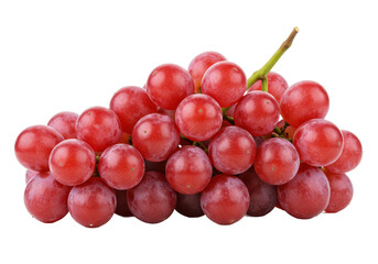 Fototapeta premium Fresh cluster of red grapes with stems isolated on white background