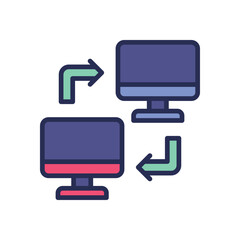 local network icon. vector filled color icon for your website, mobile, presentation, and logo design.