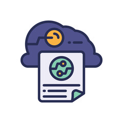 cloud data icon. vector filled color icon for your website, mobile, presentation, and logo design.