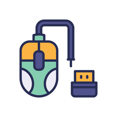 mouse icon. vector filled color icon for your website, mobile, presentation, and logo design.