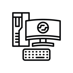Fototapeta premium computer icon. vector line icon for your website, mobile, presentation, and logo design.