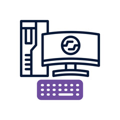 Fototapeta premium computer icon. vector dual tone icon for your website, mobile, presentation, and logo design.