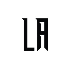 LA monogram logo design letter text name symbol monochrome logotype alphabet character simple logo