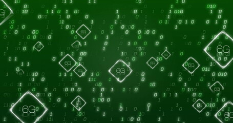 Image of digital data processing over 6g text and binary coding