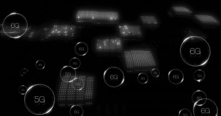 Image of digital data processing over 5g text and binary coding