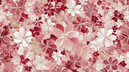 Blossom flowers for seamless pattern background. Vector illustration