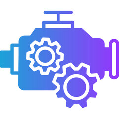 Obraz premium Engine Gear glyph gradient icon