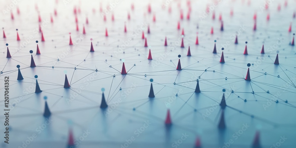 Aufkleber Abstract network connection nodes.