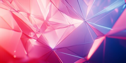 Abstract pink and blue geometric shapes.