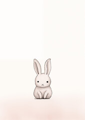 Obraz premium Easter post card, pen drawing, simple, cute, minimalism, bunny