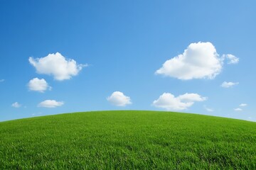 Obraz premium Stunning Green Hill Under a Clear Blue Sky
