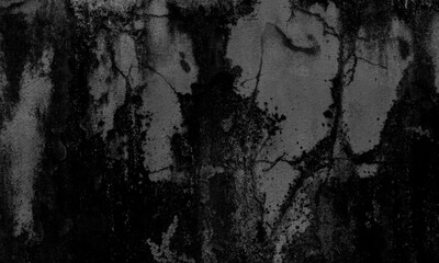 Old and cracked dark cement texture with black mold