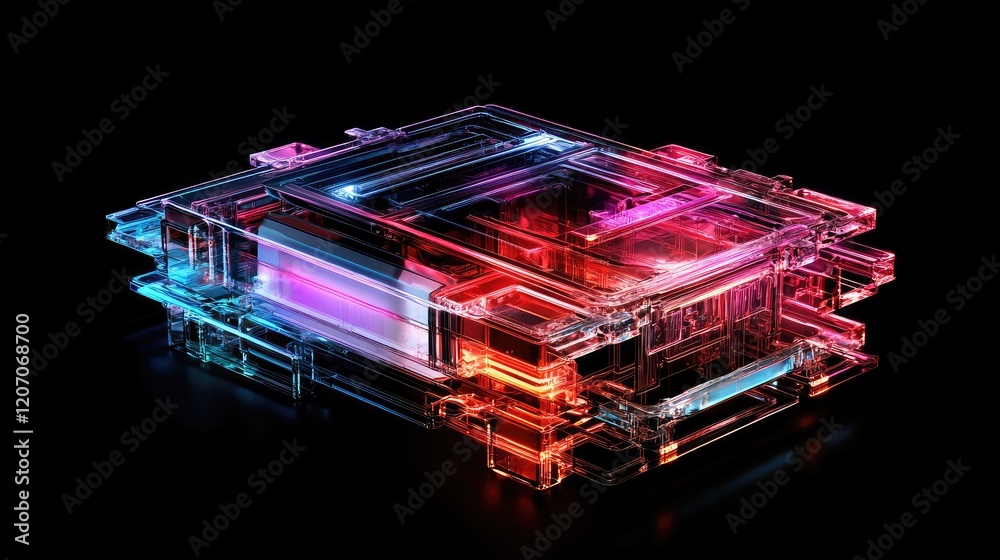 Poster futuristic visualization of glowing text-to-image transformation in a high-tech ai interface with dy