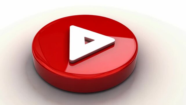 Red button with a white triangle on it. The triangle is pointing to the right
