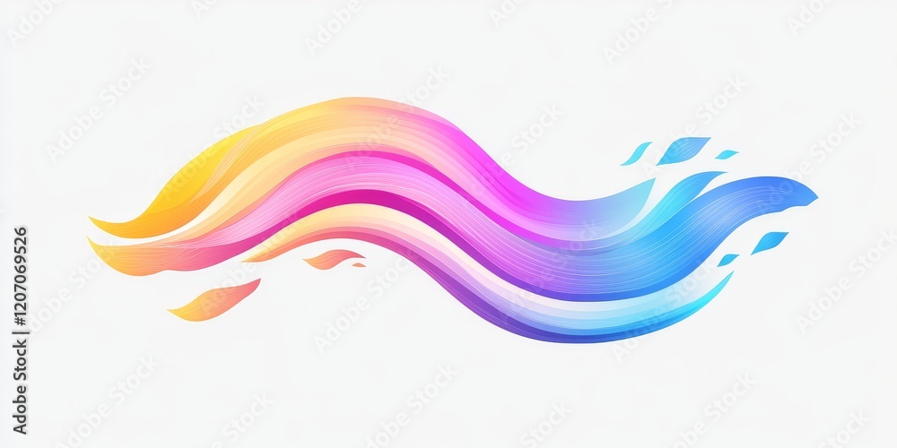 Poster abstract colorful wavy lines design.