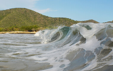 A big wave in the Venezuelan Caribbean Sea