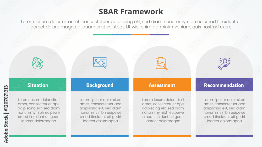 Aufkleber sbar tool framework infographic concept for slide presentation with table rectangle and round top wi