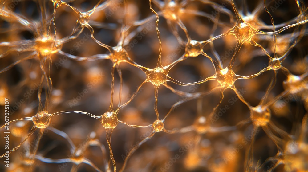 Poster neural network visualization glowing in a complex web pattern, representing artificial intelligence,