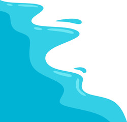 Wavy Water Splash Corner Vector