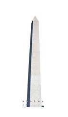 The Washington Monument in Washington DC, USA cut out on white