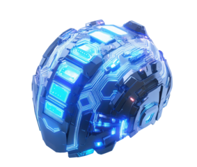 AI logo with glowing futuristic circuits and electric patterns