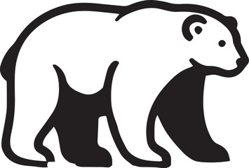 Bear vector in black and white