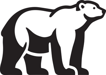 Bear vector in black and white