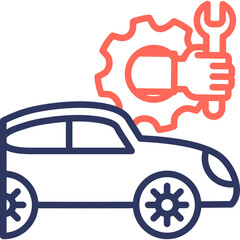 Obraz premium Car Maintenance line color icon
