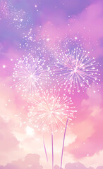 New Year fireworks illustration