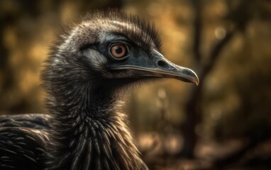 Close-Up Portrait of an Emu