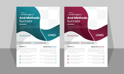 a bundle of 4 templates of different colors a4 flyer template, modern business flyer template, abstract business flyer and creative design, IT company flyer and editable vector template design