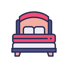 bed filled color icon. vector icon for your website, mobile, presentation, and logo design.