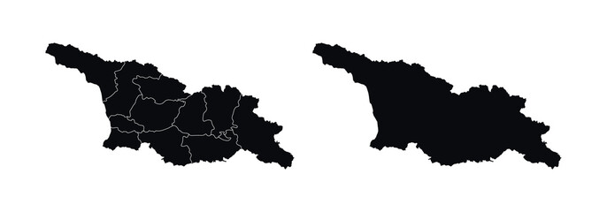 Georgia Map vector icon. Map of Georgia Black Silhouette.