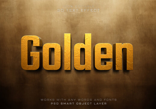 Textured Gold Text Effect Mockup