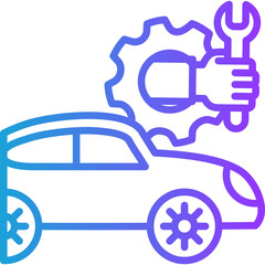 Obraz premium Car Maintenance line gradient icon