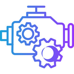 Engine Gear line gradient icon