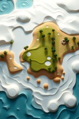 Green grass and woods on a golf field