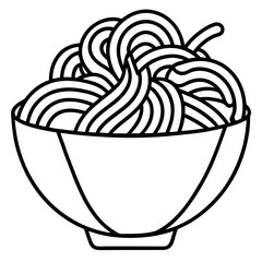 Elegant Noodles Vector Sketch