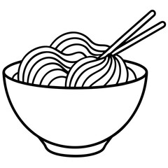 Elegant Noodles Vector Sketch
