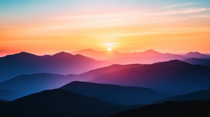 Obraz premium Sunset Over Mountains