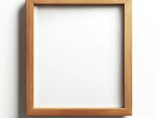 Fototapeta premium Empty Wooden Frame Against White Background