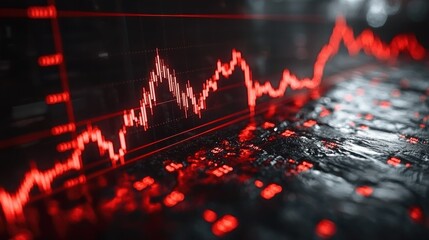 Fototapeta premium Red Alert: Market Crash Visualized