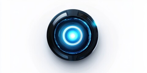 Futuristic blue glowing circular technology interface.