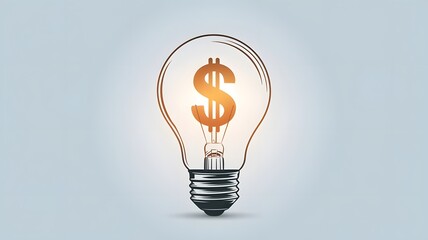Creative Bulb Design with Dollar Sign for Success

