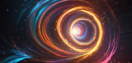 A swirling vortex of light and color that seems to draw one in, creating an immersive experience , radiant appearance, glowing spiral, soft energy