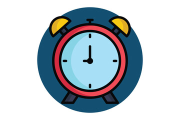 Alarm icon. colored outline icon style. icon related to notification, time and date. time elements vector illustration
